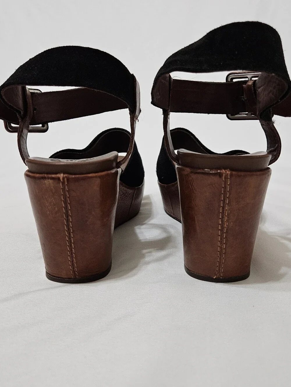 Kork Ease Kiern Classic Brown Leather Platform Wedge Strappy Sandal Sz 9M *Read*